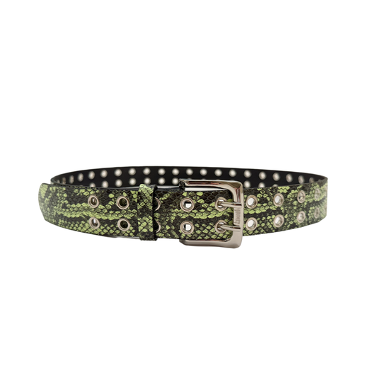 'Snakeskin' Grommet Belt (Green)