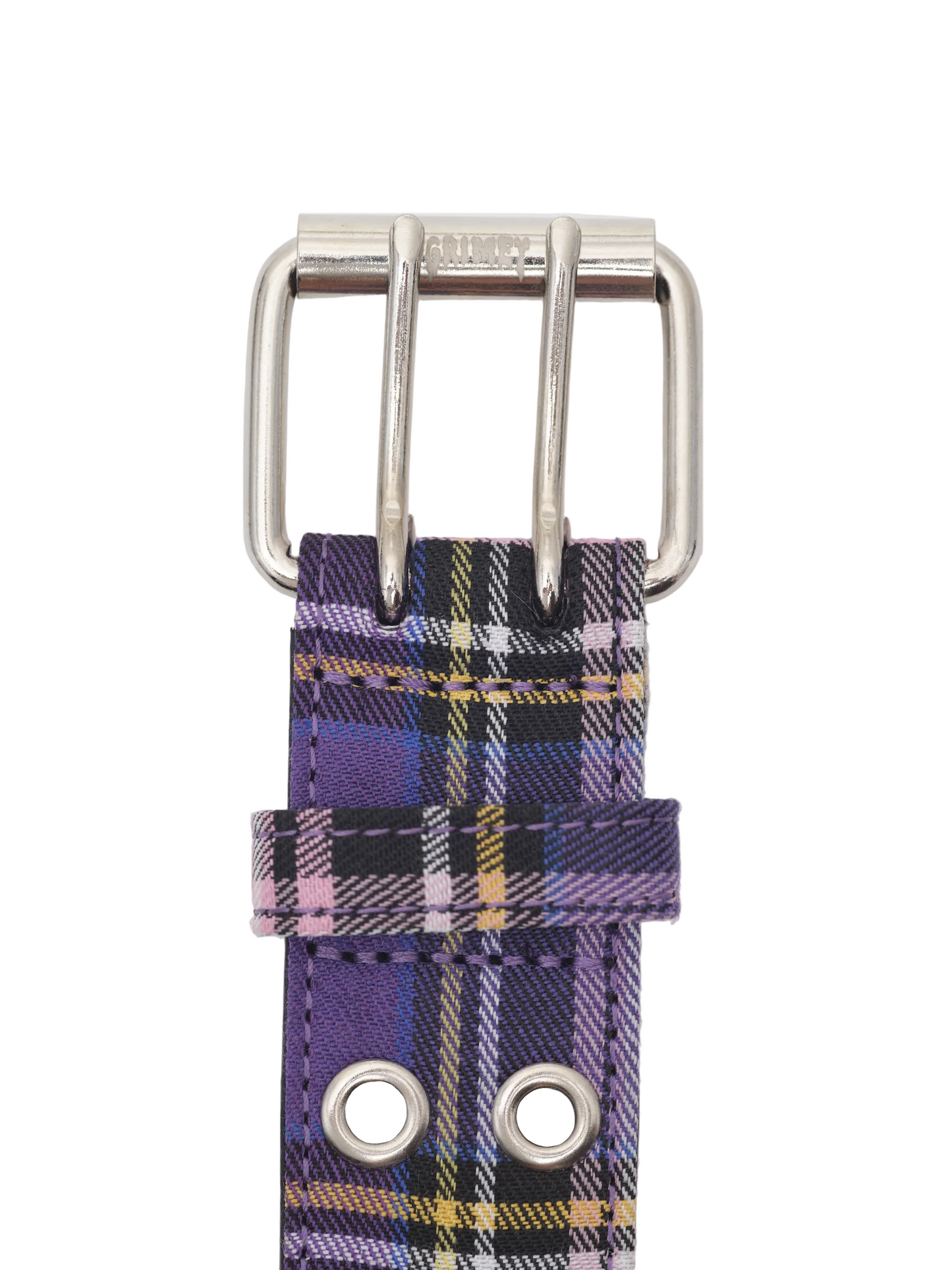 Plaid Grommet Belt (Purple)